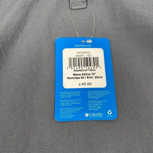 COLUMBIA Men's Plus Size 54 INS 10 Gray "Washed Out" Short.Pockets NEW - Picture 3 of 15
